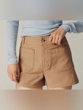 NWT Anthropologie Maeve Colette Magic Fabric High Rise Shorts Camel Size 26